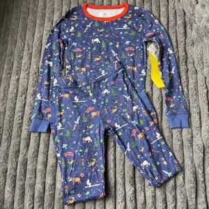 NWT J. Crew crewcuts Navy Winter Print Kids Pajama Set Size 10